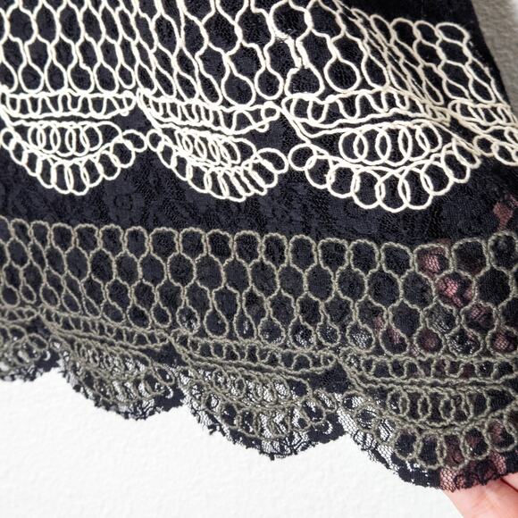 Alfani Lace Sleeveless Top Black Beige Women’s M Romantic Statement - Picture 5 of 8